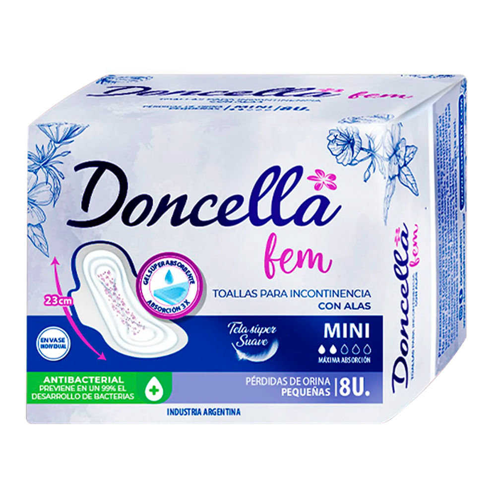 Toallas Femeninas Doncella Incontinencia Mediana 8 Un