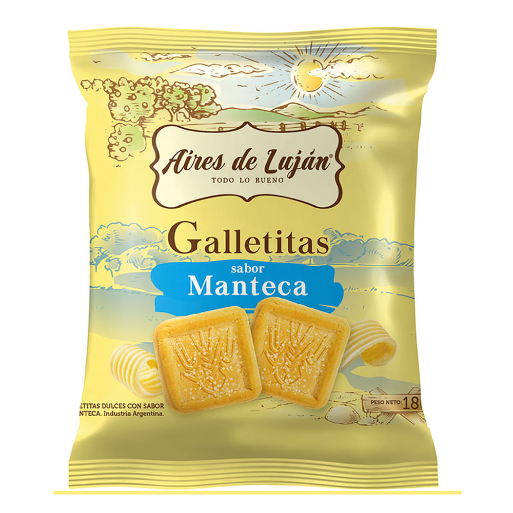 Galletitas Dulces Aires De Luján Sabor Manteca 180 G