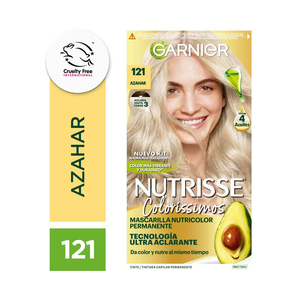 Kit de coloración permanente Nutrisse colorissimo tono 121 azahar