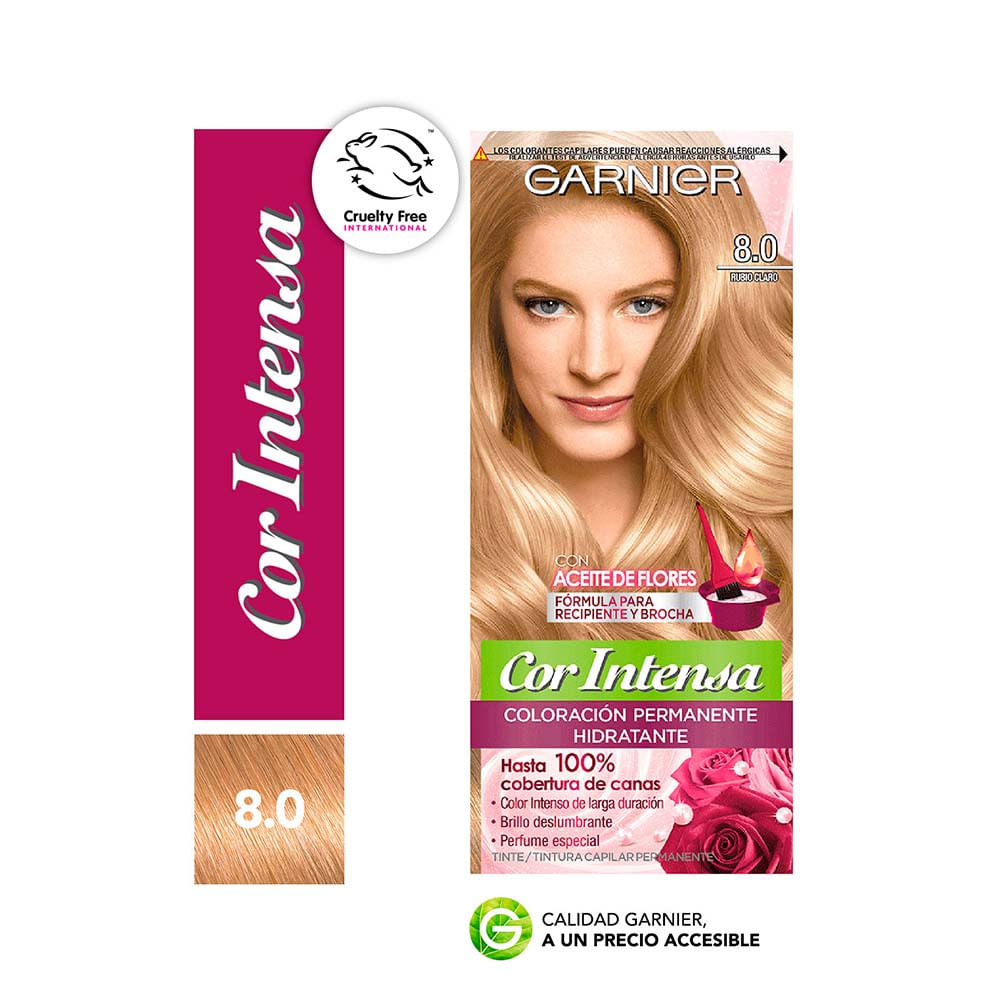 Kit Tintura Permanente Cor Intensa Tono 8.0