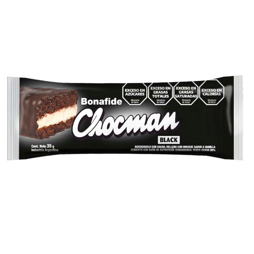 Bizcochuelo Chocman Black Con Cacao 35 G