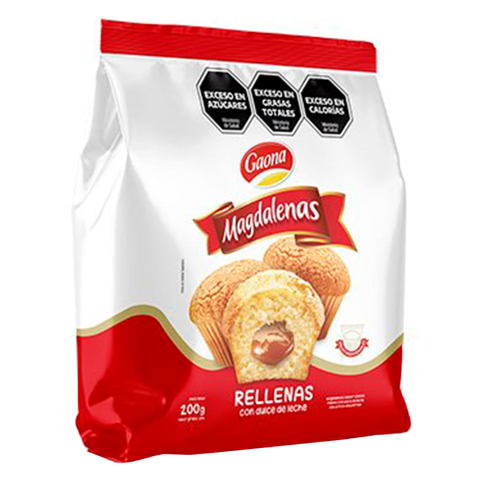 Magdalenas Gaona Rellenas Con Dulce De Leche 180 G