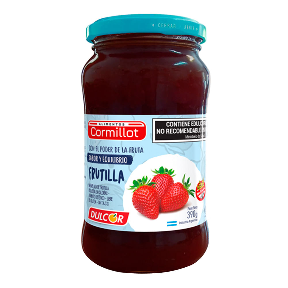 Mermelada Cormillot Frutilla Light Sin Azúcar 390 Gr