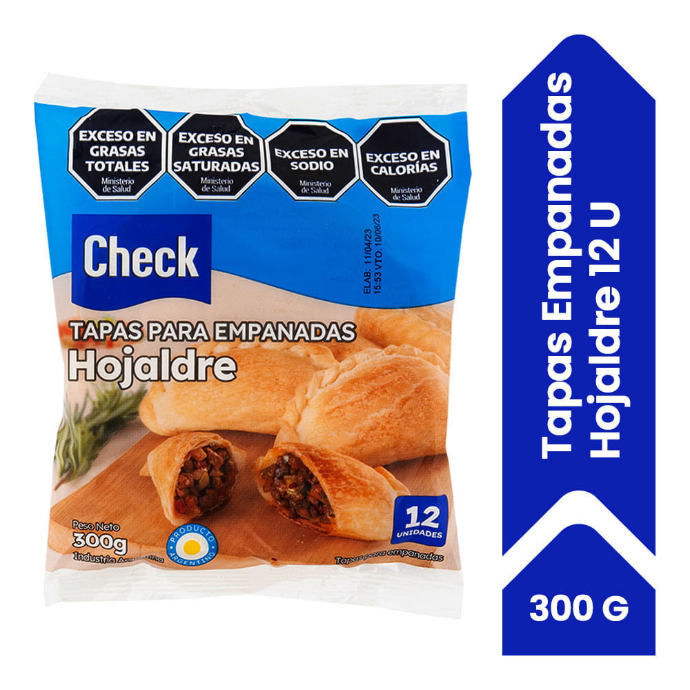 Tapas Para Empanadas Check Hojaldre 300 G 12u