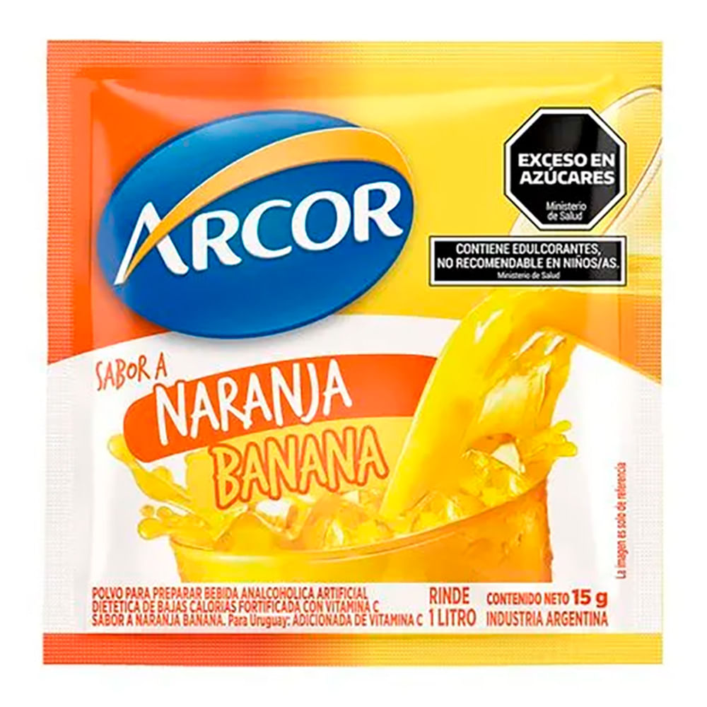 Jugo En Polvo Arcor Naranja Banana 15 G