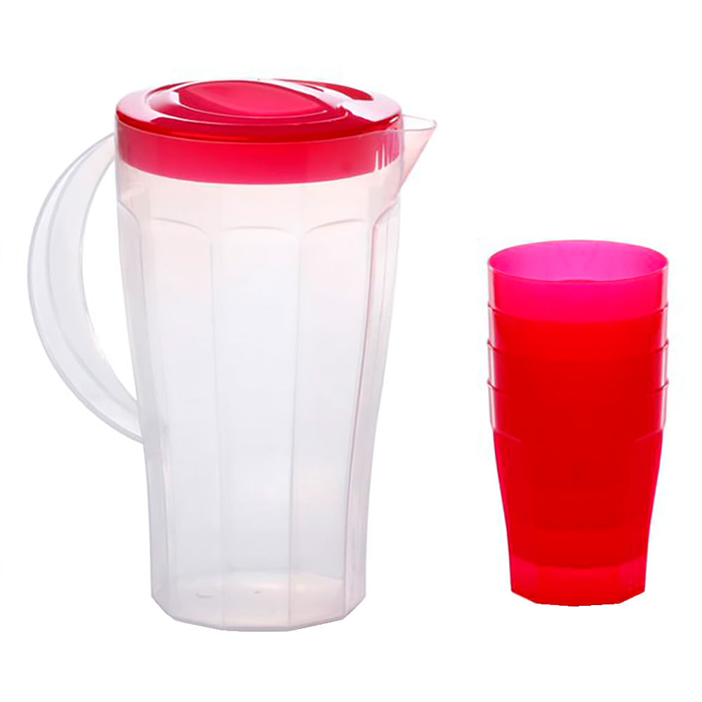 Set De Jarra Y 4 Vasos