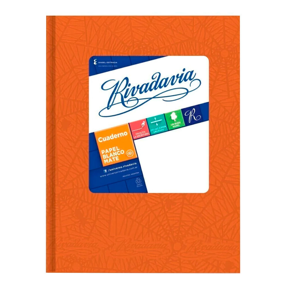 Cuaderno rayado Rivadavia araña naranja 50 hojas
