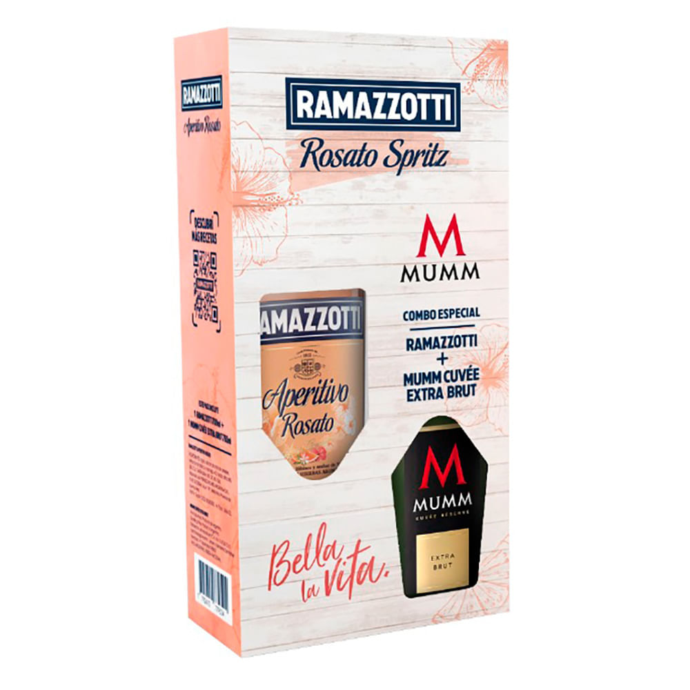 Combo Aperitivo Rosado Ramazzotti Y Espumante Mumm Extra Brut 750 Ml