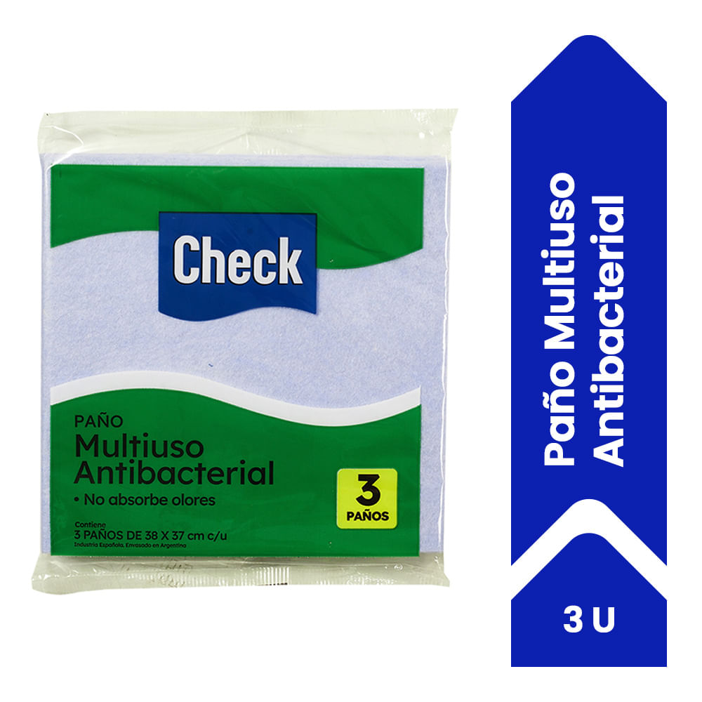 Paño Antibacterial Check 3 U