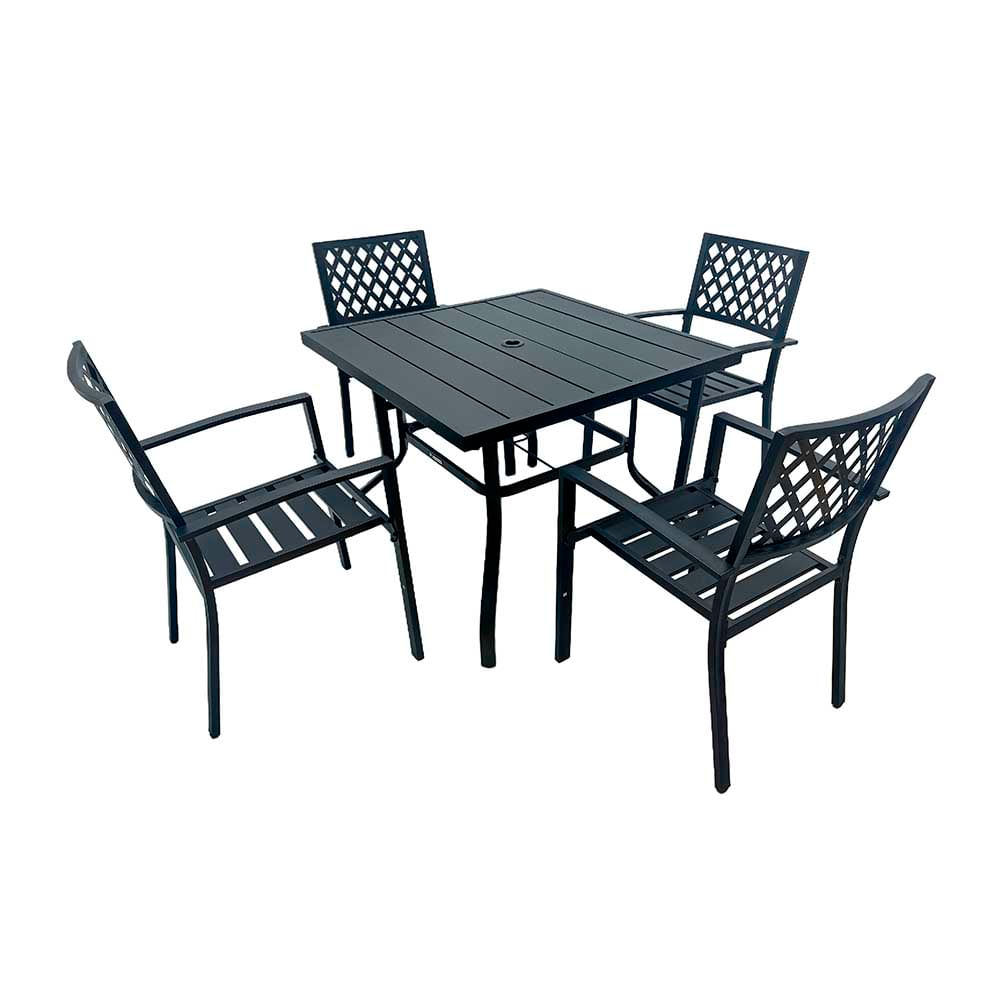 Set De Exterior Comedor 5 Piezas Negro