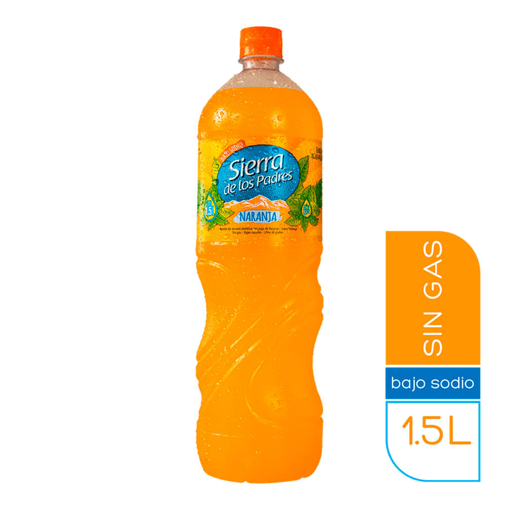 Agua Saborizada Sierra De Los Padres Sabor Naranja 1,5 L