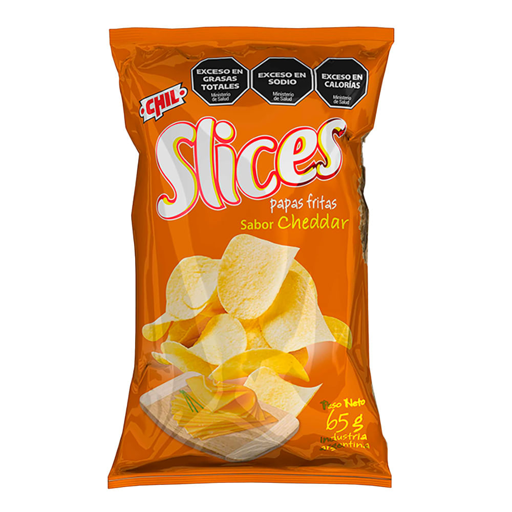 PAPAS FRITAS SLICES CHEDDAR 65GR