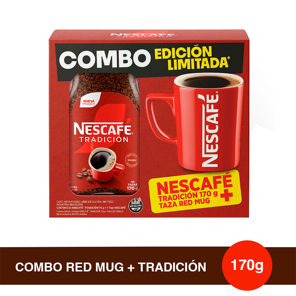 Café Instantáneo Nescafé Dolca Tradición 170 G Y Taza Red Mug 1 U