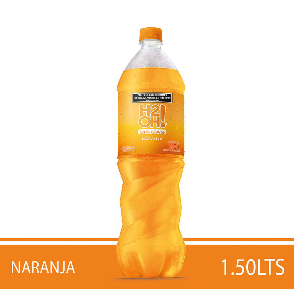 Agua Saborizada H2oh! Sabor Naranja 1,5 L