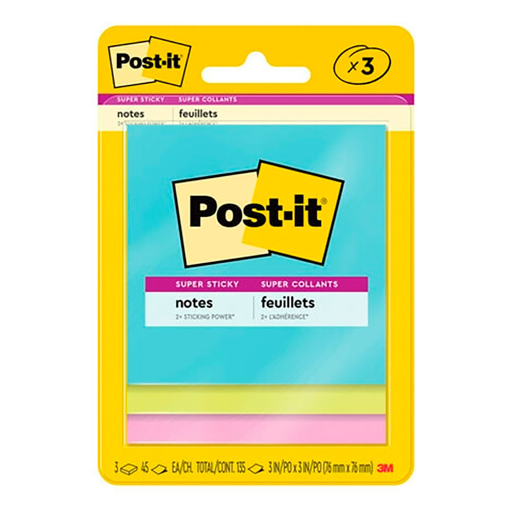 Notas Autoadhesivas Post It 3 Colores