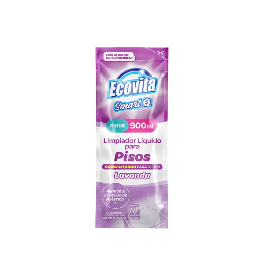 Limpiador Líquido Para Pisos Ecovita Smart Concentrado Lavanda 27 Ml