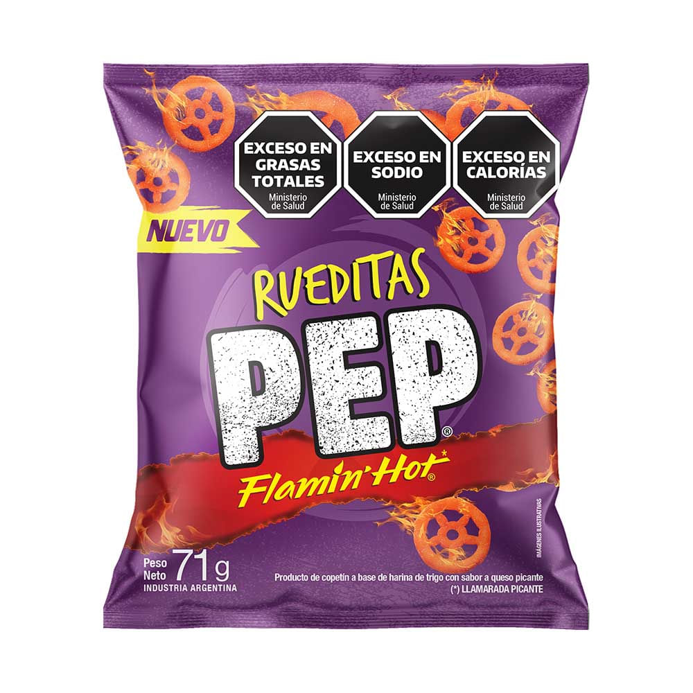 Snack De Queso Pep Rueditas Flamin Hot 71 G