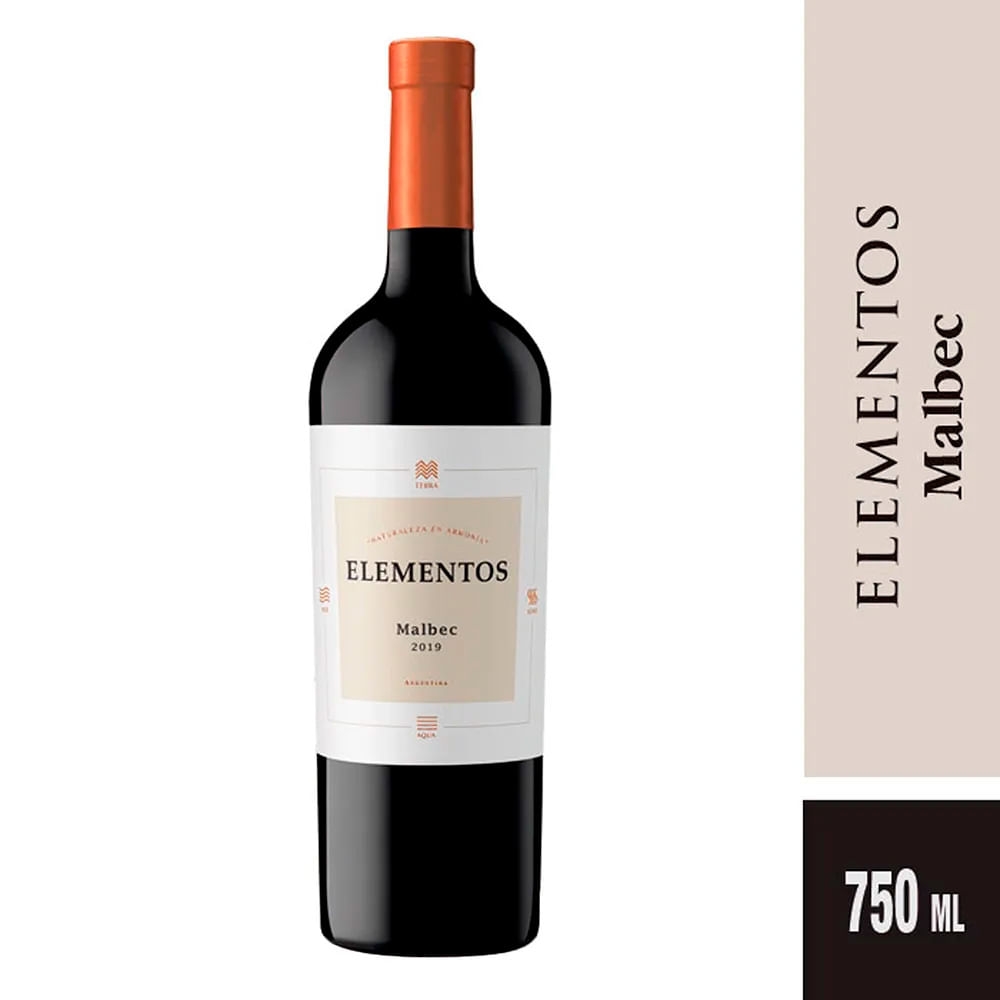 Vino Tinto Elementos Malbec 750 Ml