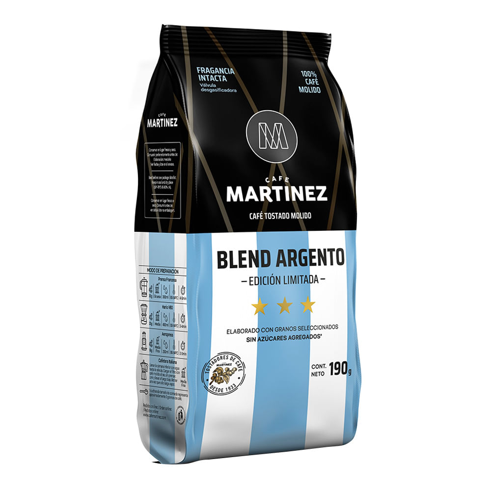 Café Molido Martinez Tostado Blend Argento 250 G