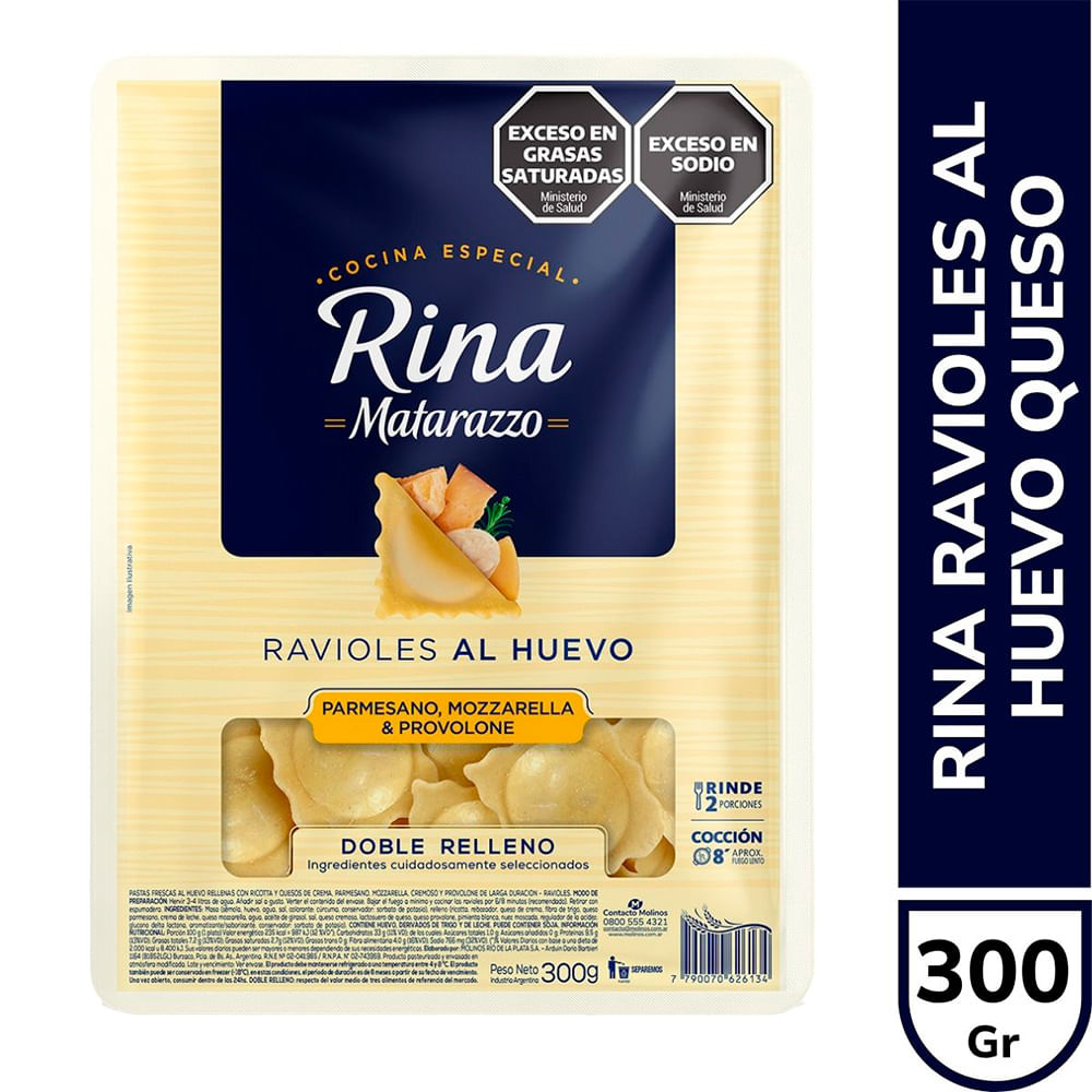 Ravioles Rina Parmesano, Provolone Y Mozzarella 300g