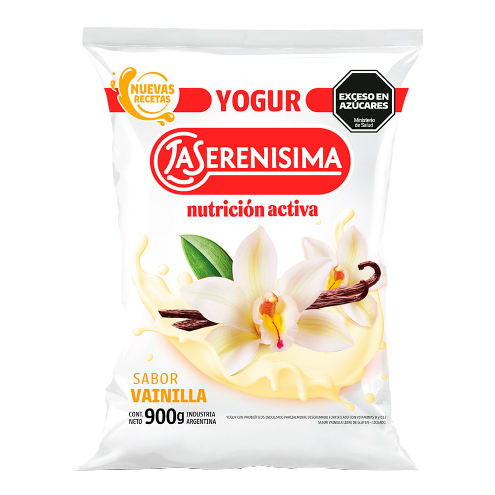 Sachet yogur entero sabor vainilla La Serenísima Nutrición Activa 900 grs
